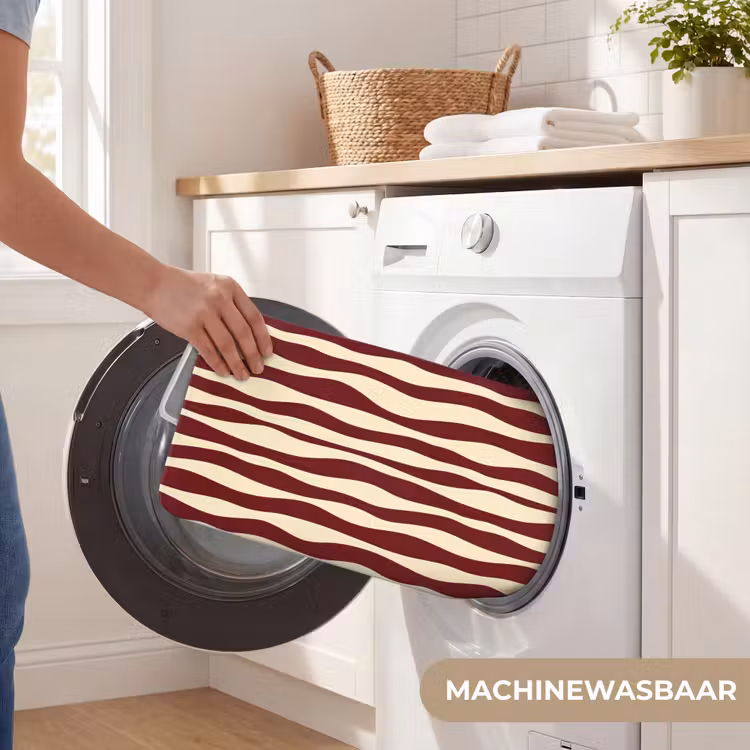 WC Mat - Golven - Rood - Patroon - Crème — 5