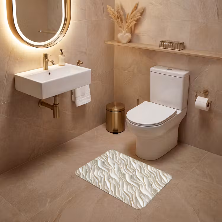 WC Mat - Golven - Wit - Minimalistisch — 4