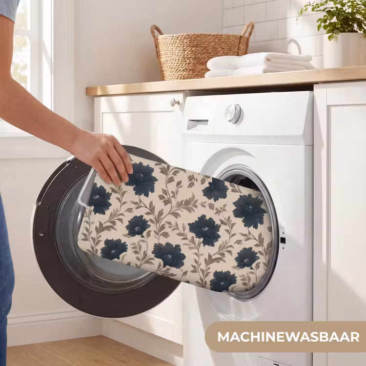 WC Mat - Motief - Bloemen - Zwart - Beige — 5