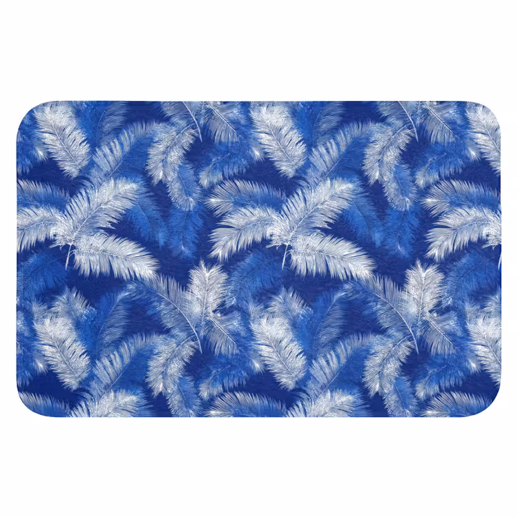 WC Mat - Palmblad - Patroon - Blauw — 1