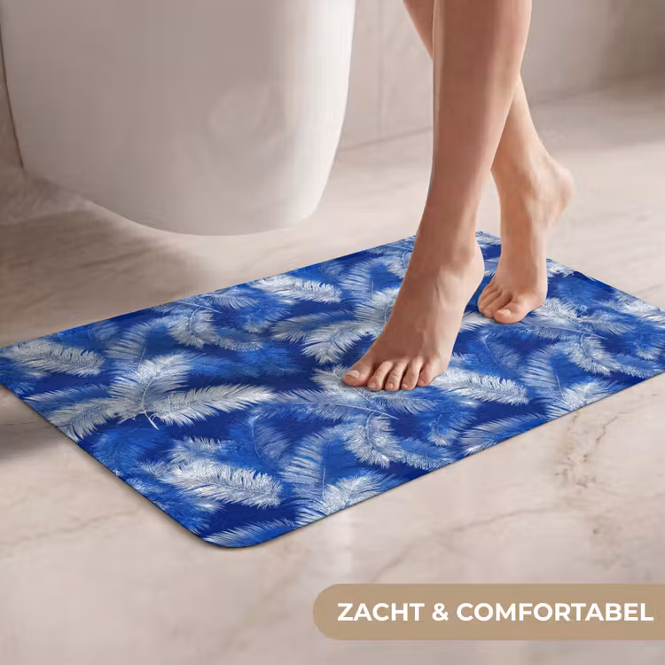 WC Mat - Palmblad - Patroon - Blauw — 7