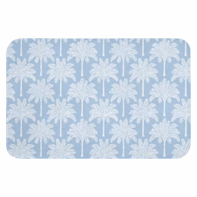 WC Mat - Palmboom - Modern - Blauw — 1
