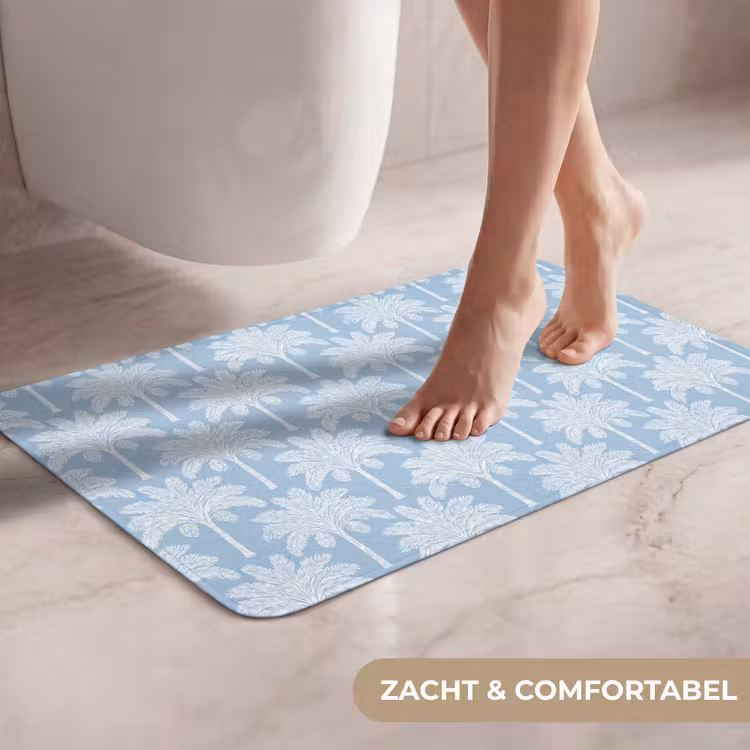 WC Mat - Palmboom - Modern - Blauw — 7