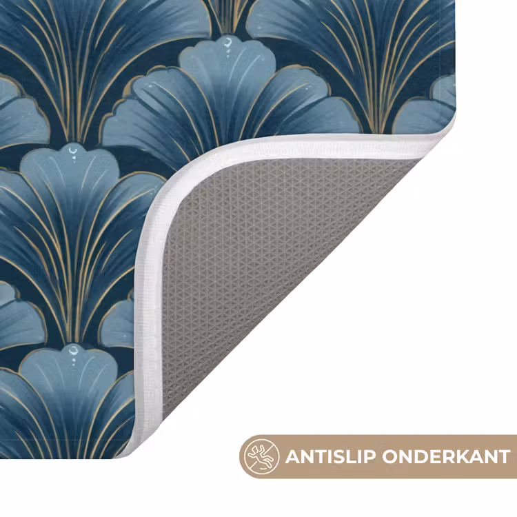 WC Mat - Patroon - Ginkgoblad - Blauw — 3