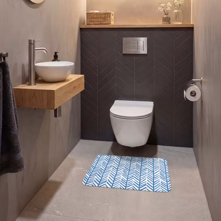 WC Mat - Patroon - Streep - Blauw — 2