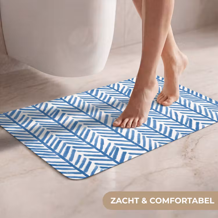 WC Mat - Patroon - Streep - Blauw — 7