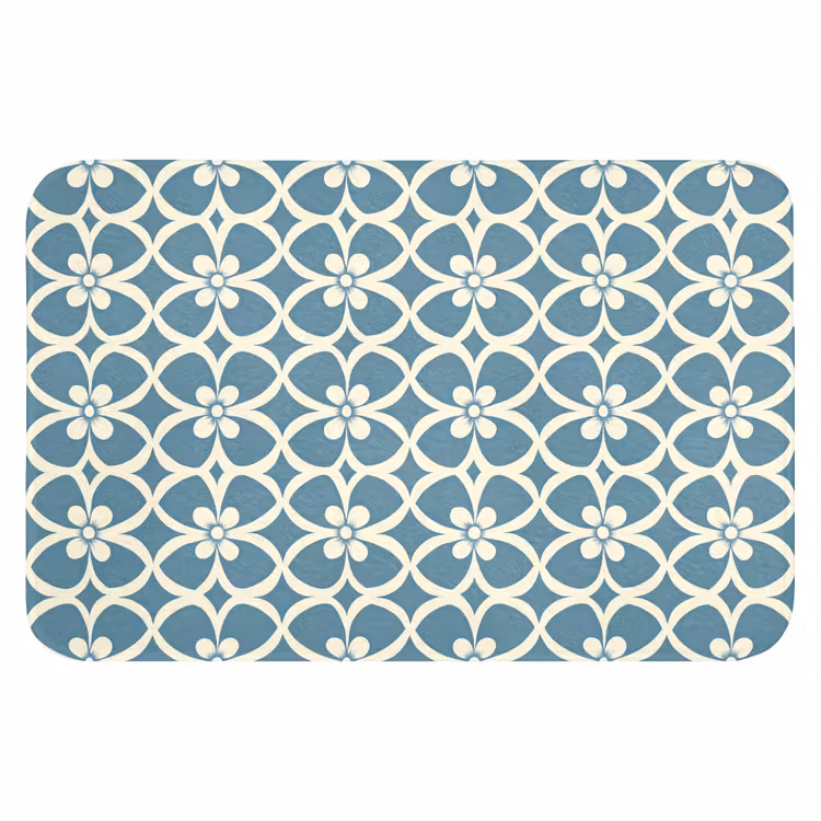 WC Mat - Patroon - Symmetrisch - Blauw — 1