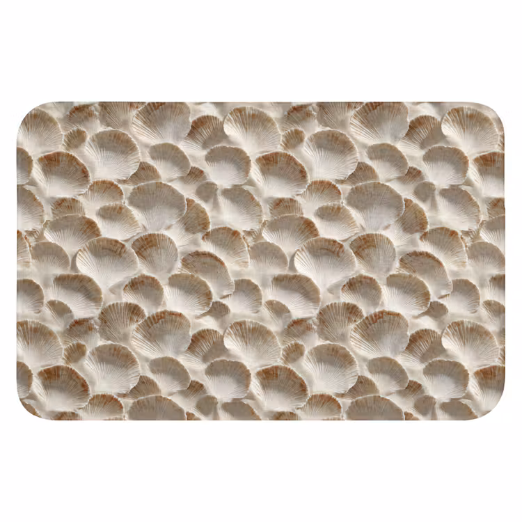WC Mat - Schelpen - Waaiervorm - Wit — 1