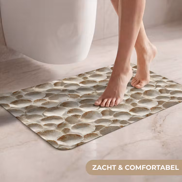 WC Mat - Schelpen - Waaiervorm - Wit — 7