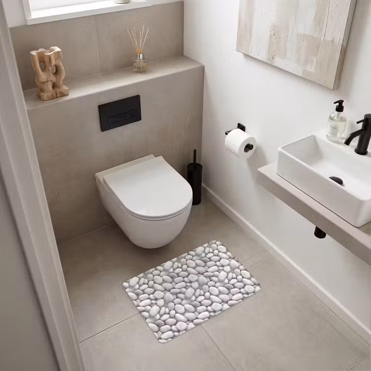 WC Mat - Steentjes - Grijs - Ovaal — 6