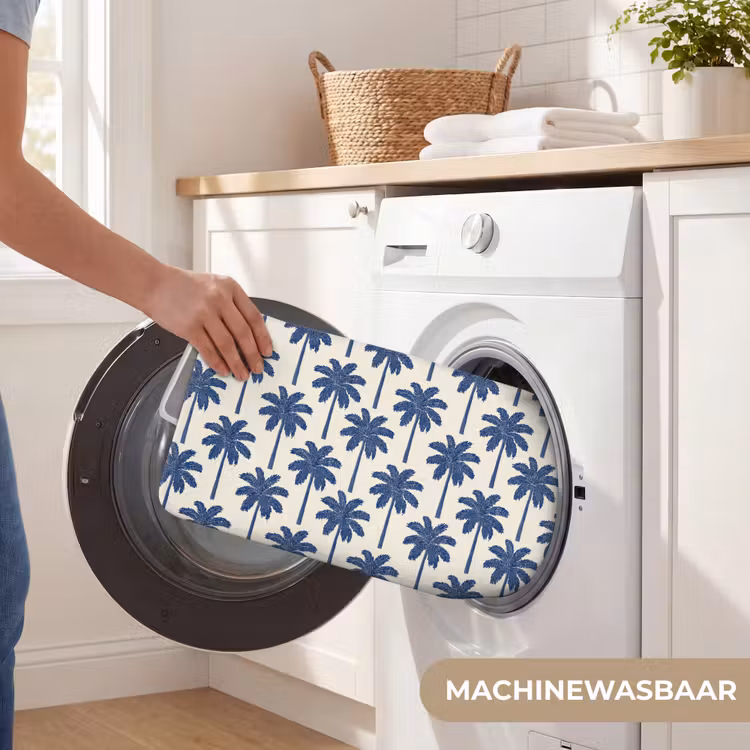 WC Mat - Symmetrisch - Palm - Blauw — 5