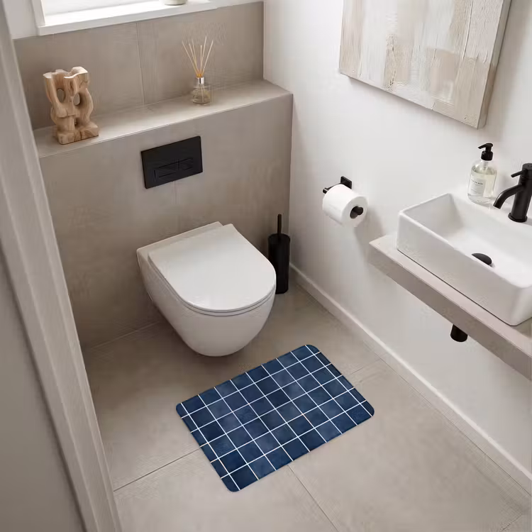 WC Mat - Tegel - Modern - Blauw — 6