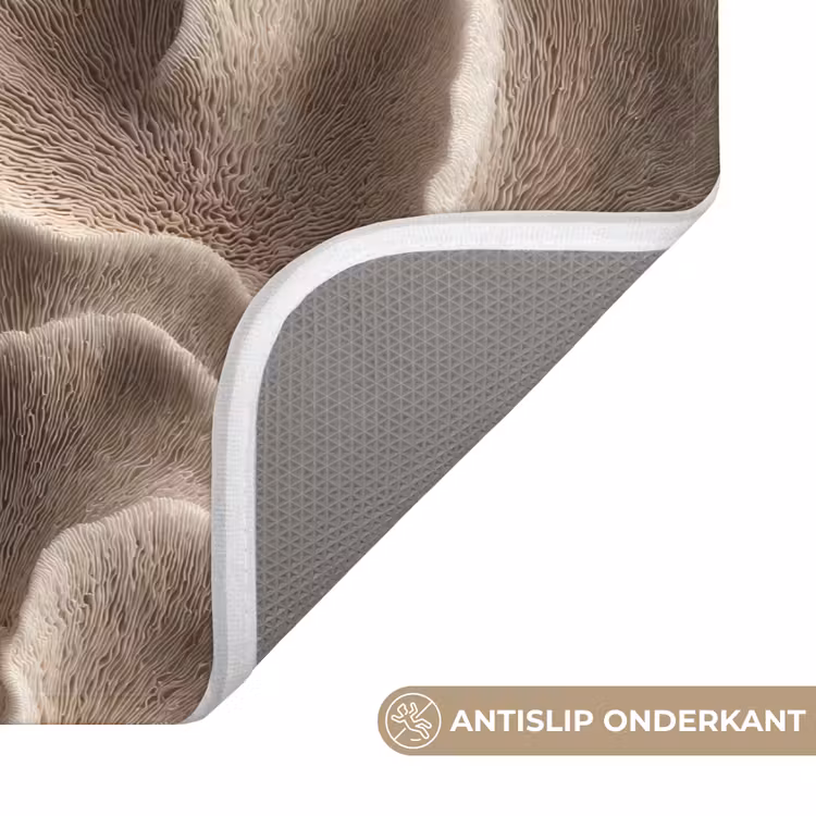 WC Mat - Waaiervorm - Beige - Vezel textuur — 3