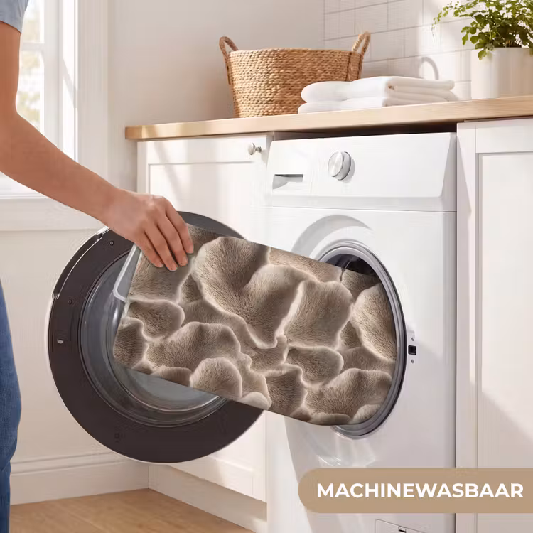 WC Mat - Waaiervorm - Beige - Vezel textuur — 5