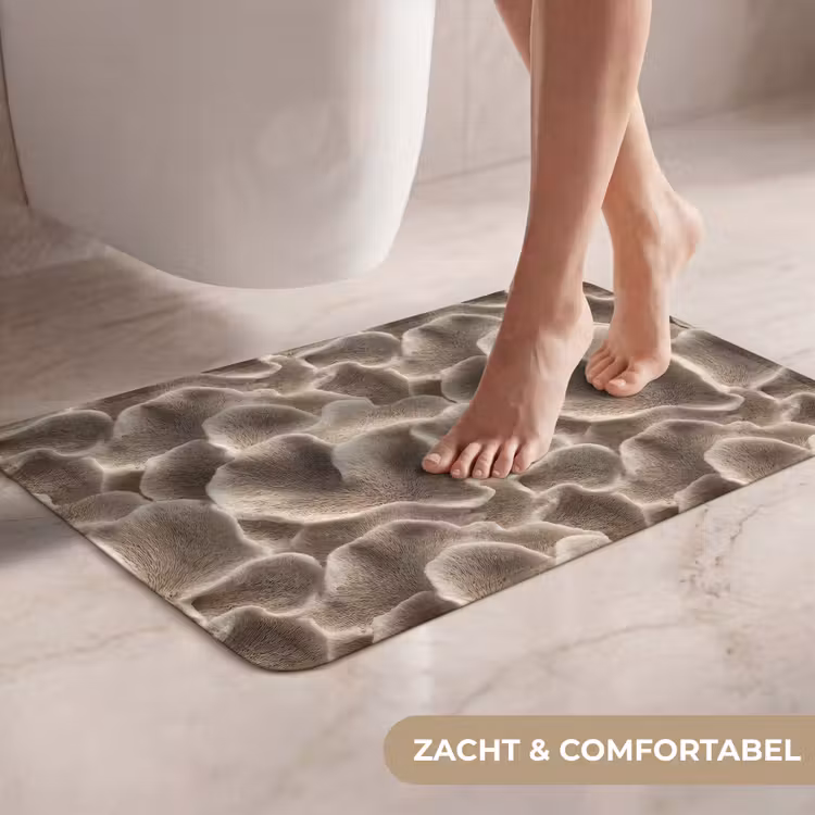 WC Mat - Waaiervorm - Beige - Vezel textuur — 7
