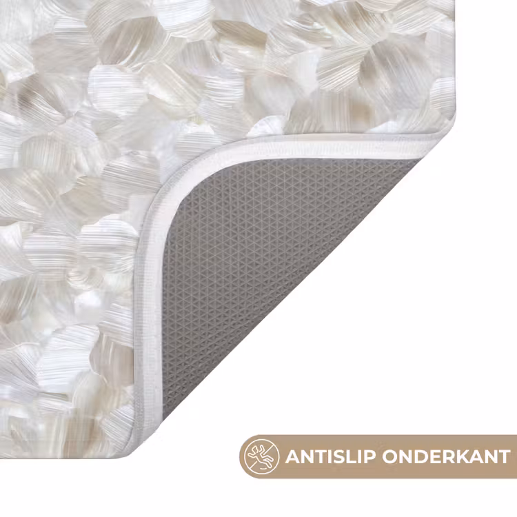 WC Mat - Wit - Penseelstreken - Reliëfeffect — 3