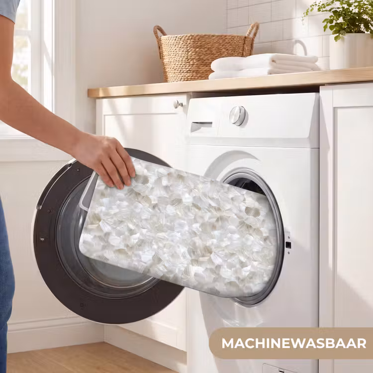 WC Mat - Wit - Penseelstreken - Reliëfeffect — 5