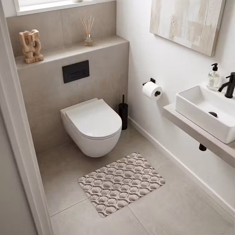 WC Mat - Zand - Schelpenvorm - Grijs — 6