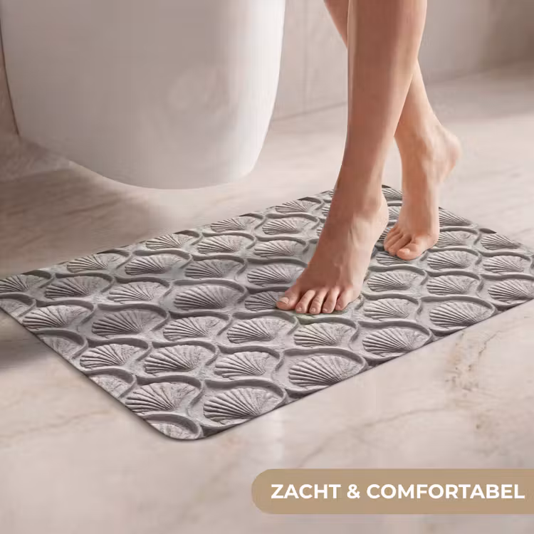 WC Mat - Zand - Schelpenvorm - Grijs — 7