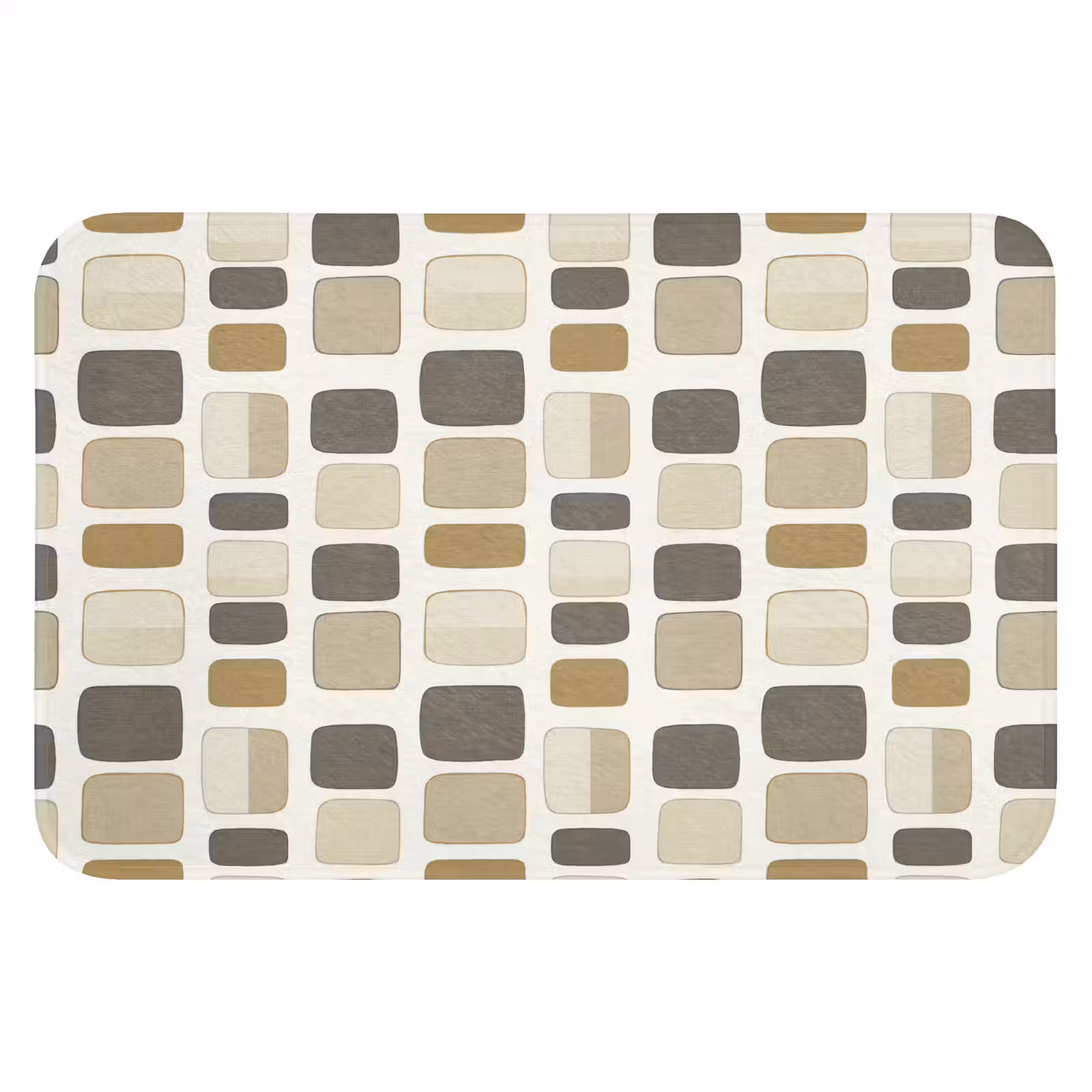 WC Mat - Blokken - Vintage - Grijs — 1