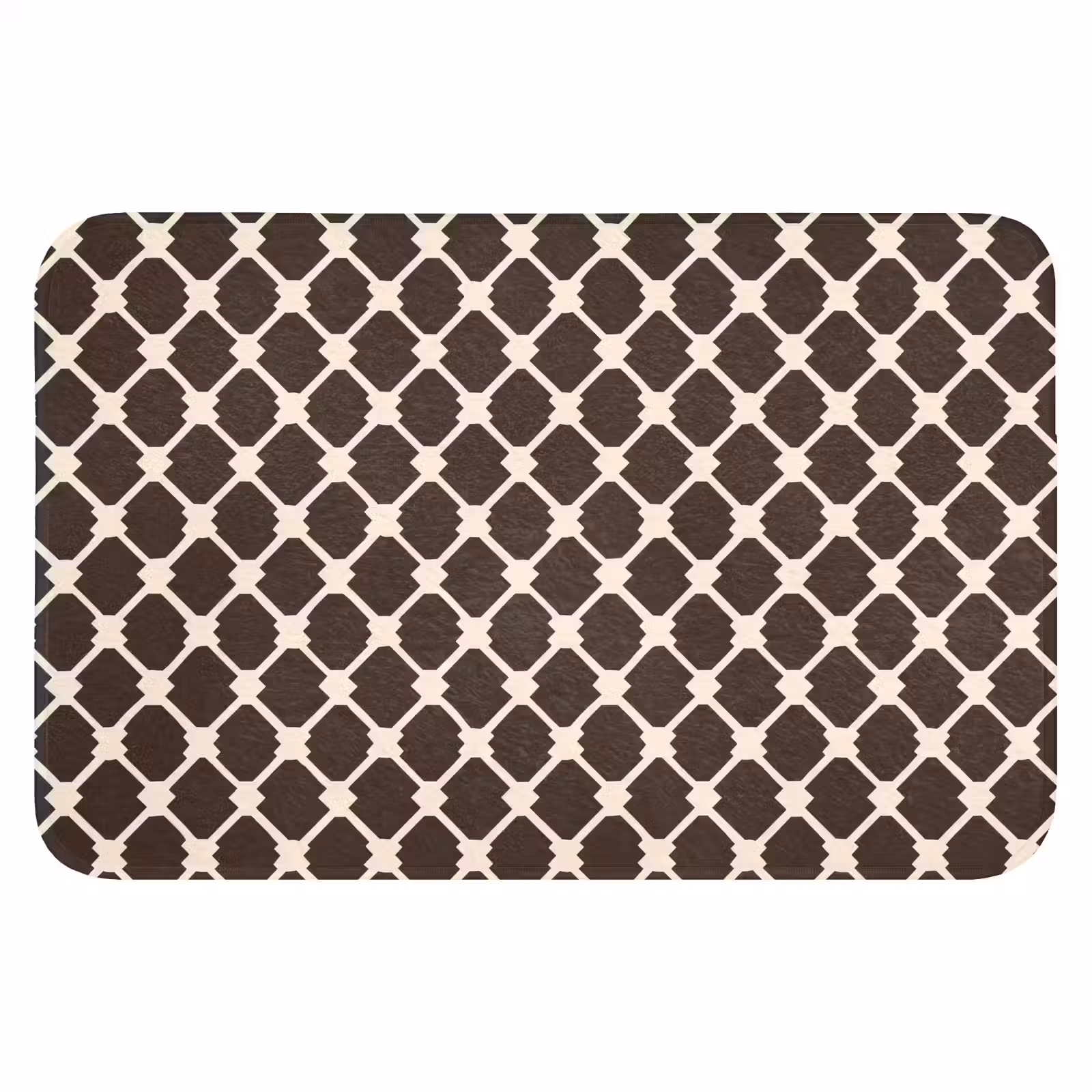WC Mat - Bruin - Ruitpatroon - Geometrisch — 1