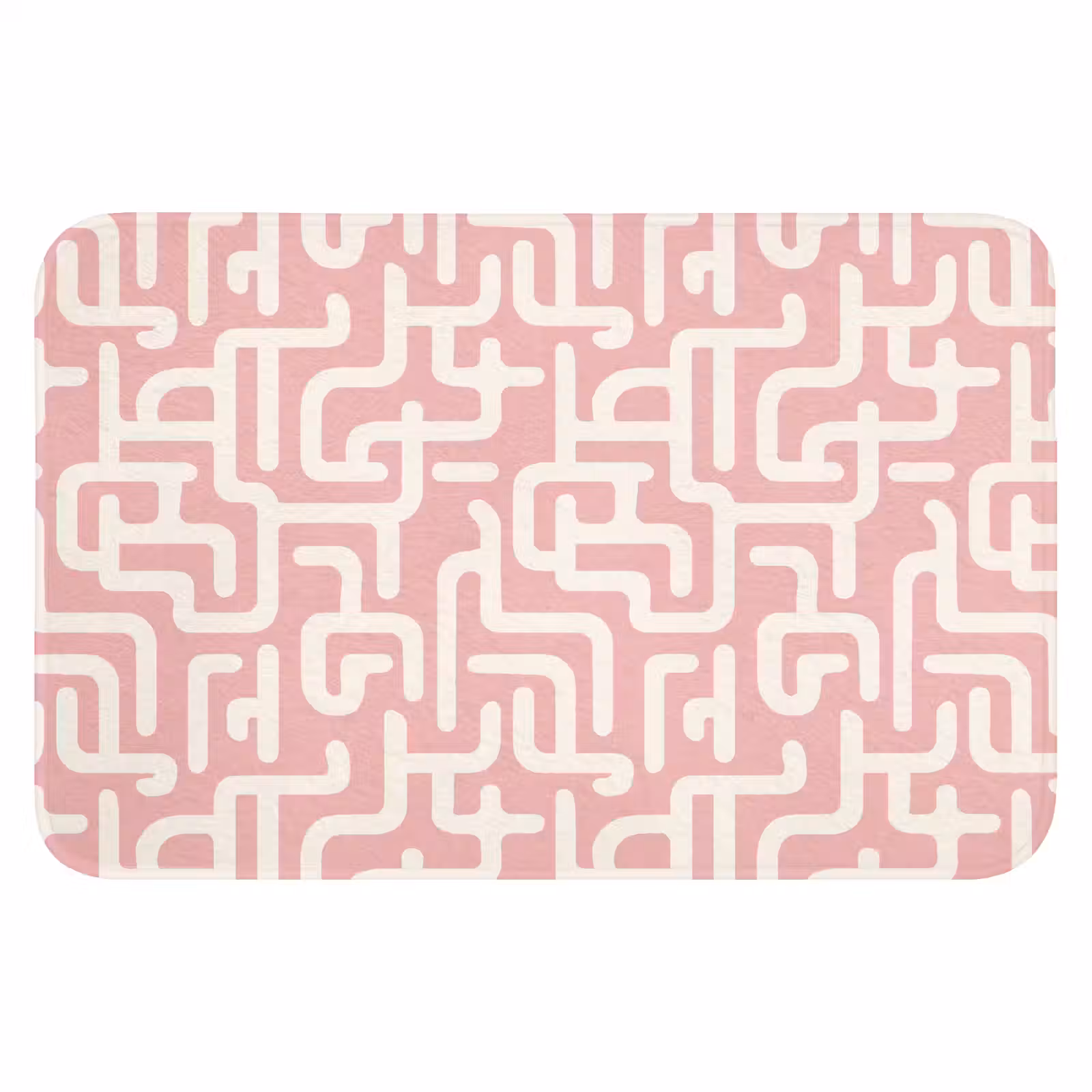 WC Mat - Doolhofpatroon - Roze - Wit - Abstract — 1