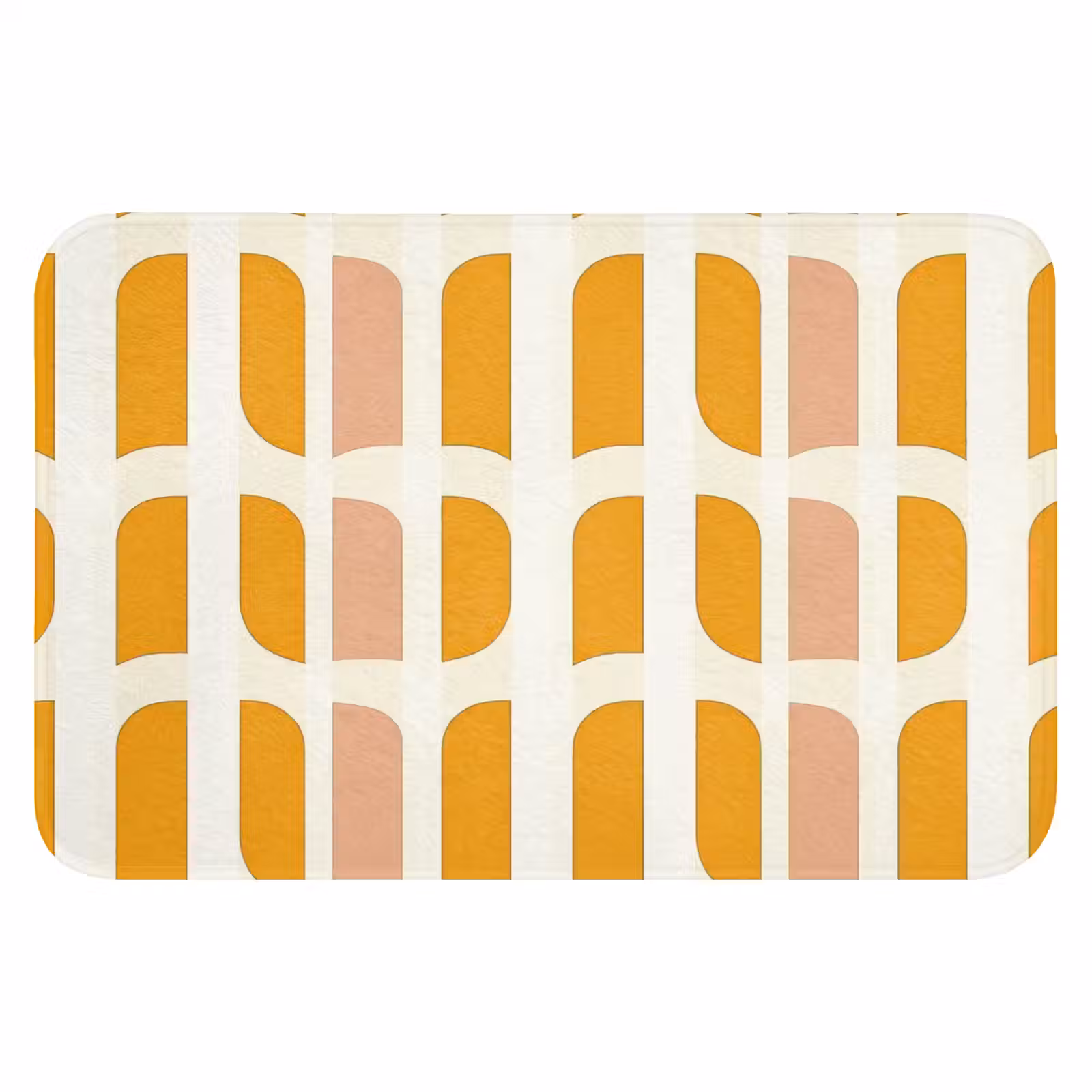 WC Mat - Geometrisch - Patroon - Geel - Roze — 1