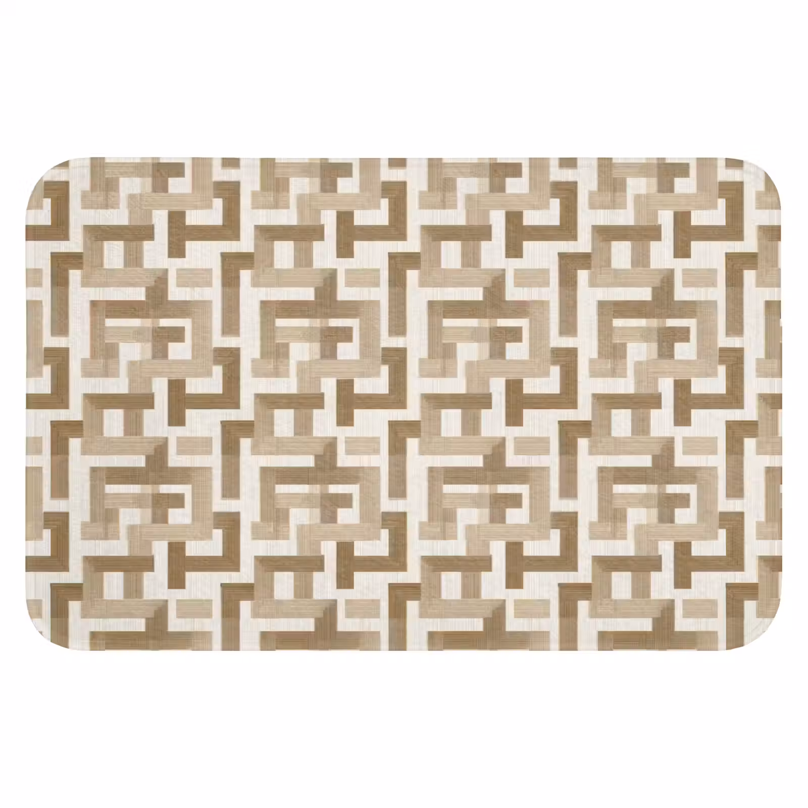 WC Mat - Geometrisch - Retro - Bruin — 1