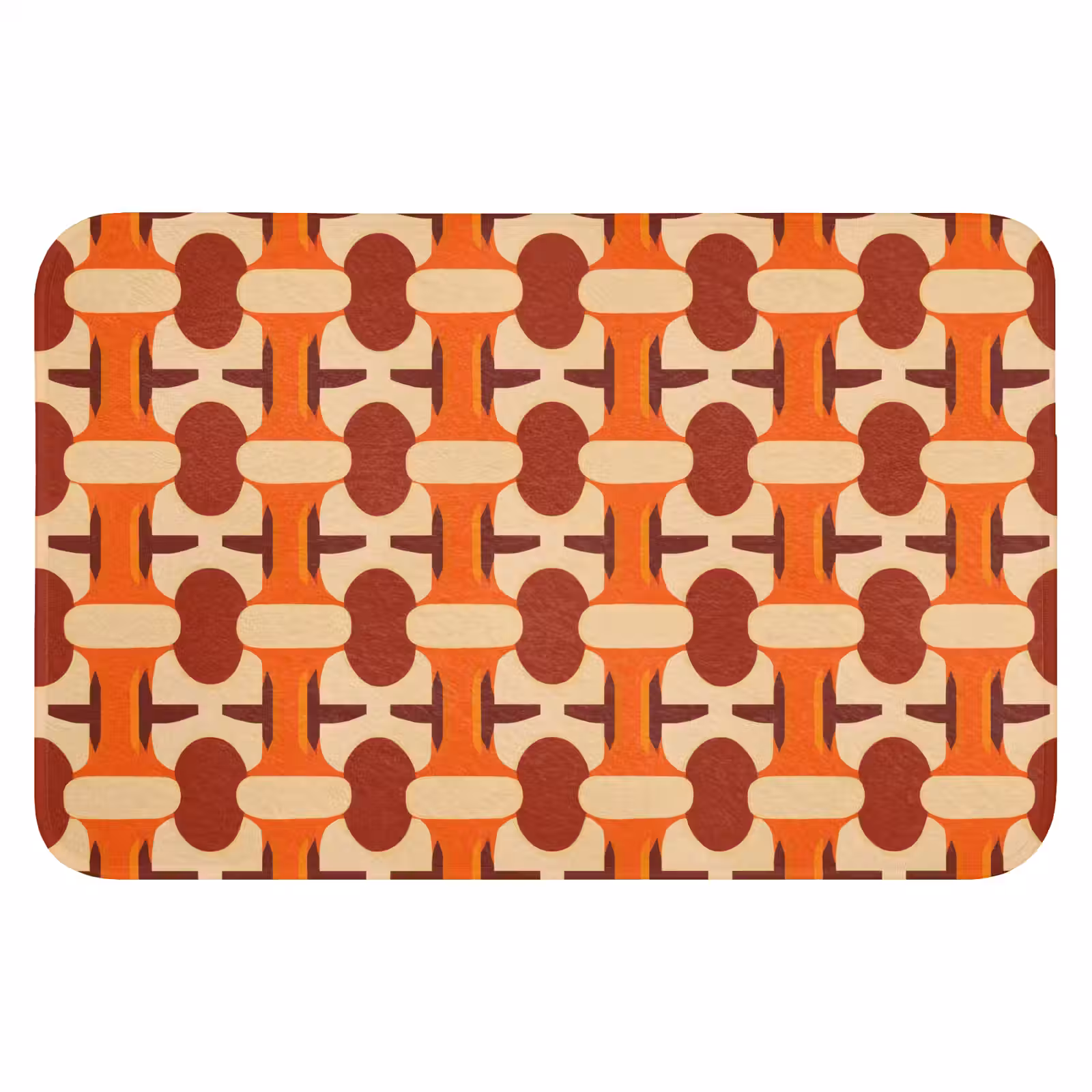 WC Mat - Geometrisch - Retro - Oranje — 1