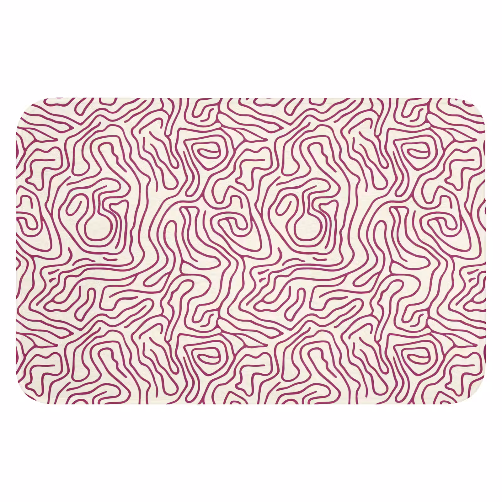 WC Mat - Kronkelende lijn - Magenta - Crème — 1