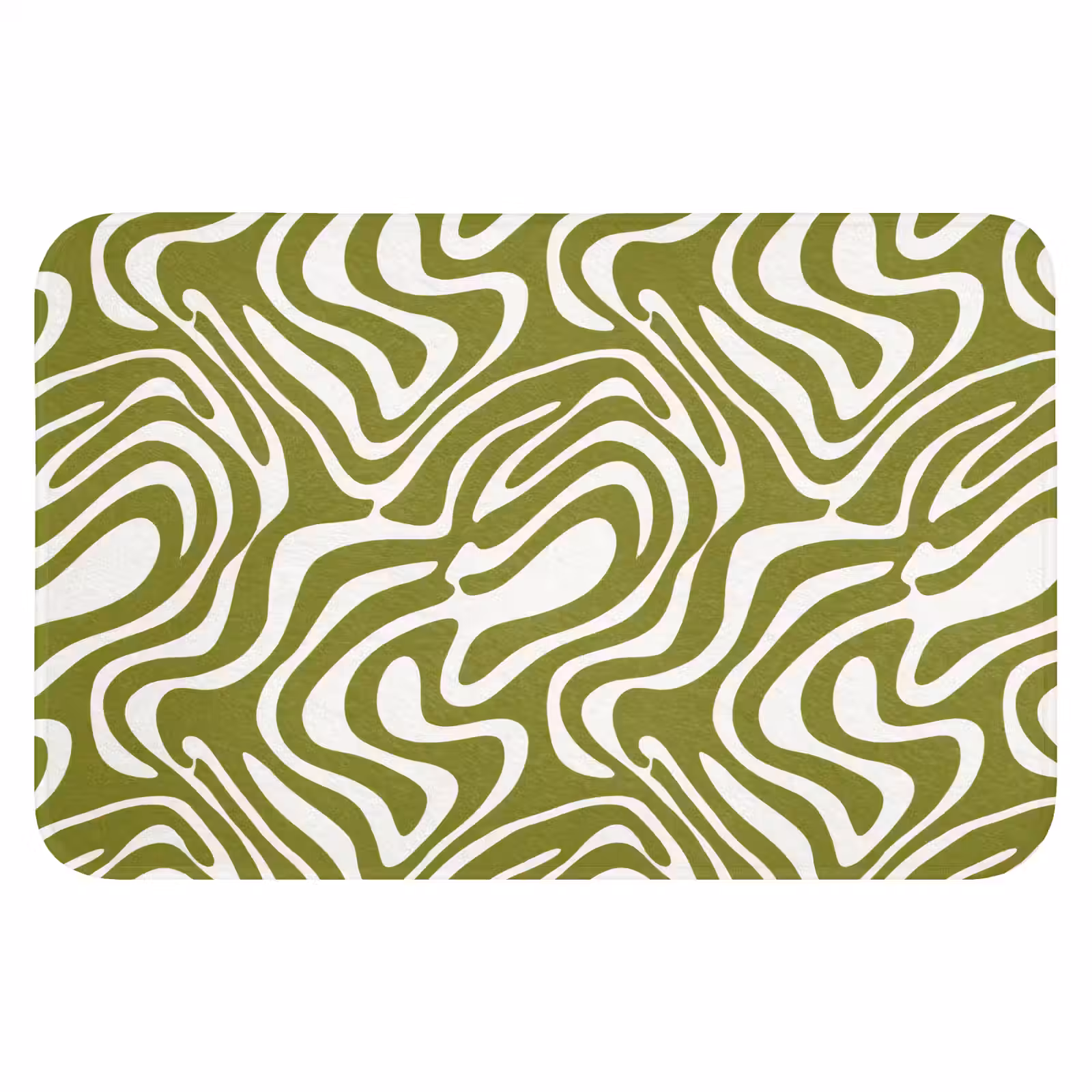 WC Mat - Lijnpatroon - Groen - Organisch — 1