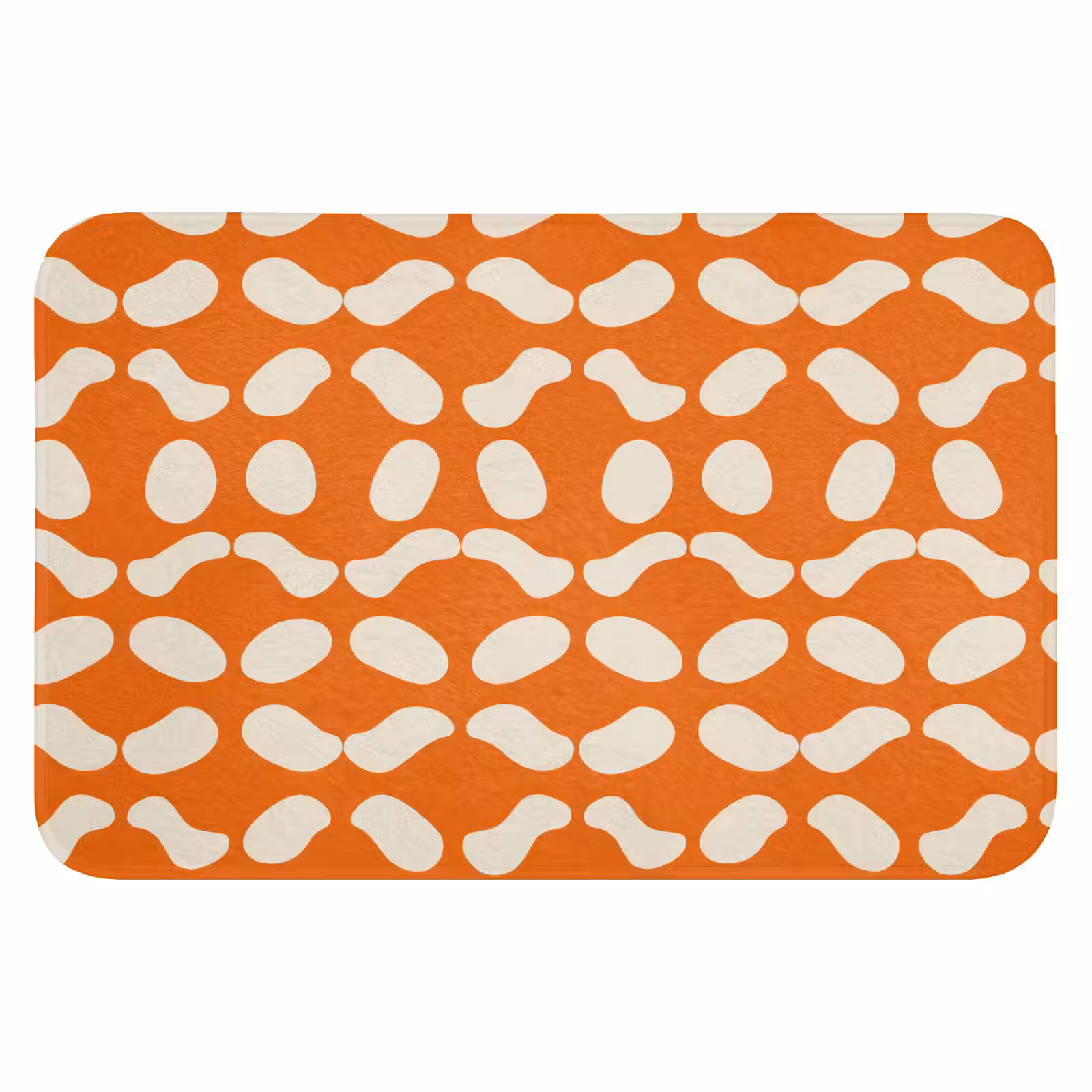 WC Mat - Oranje - Organische vormen - Wit — 1