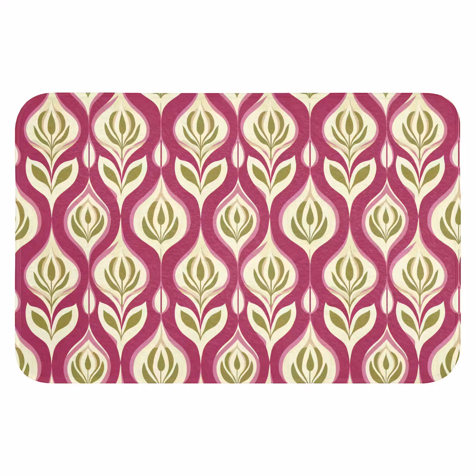 WC Mat - Retro - Floraal - Paars — 1