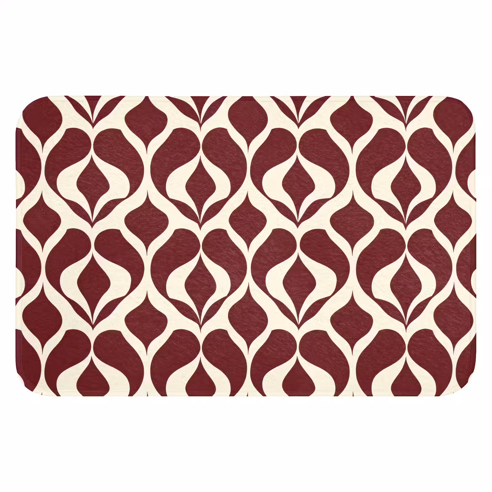 WC Mat - Rood - Druppelpatroon - Grafisch — 1