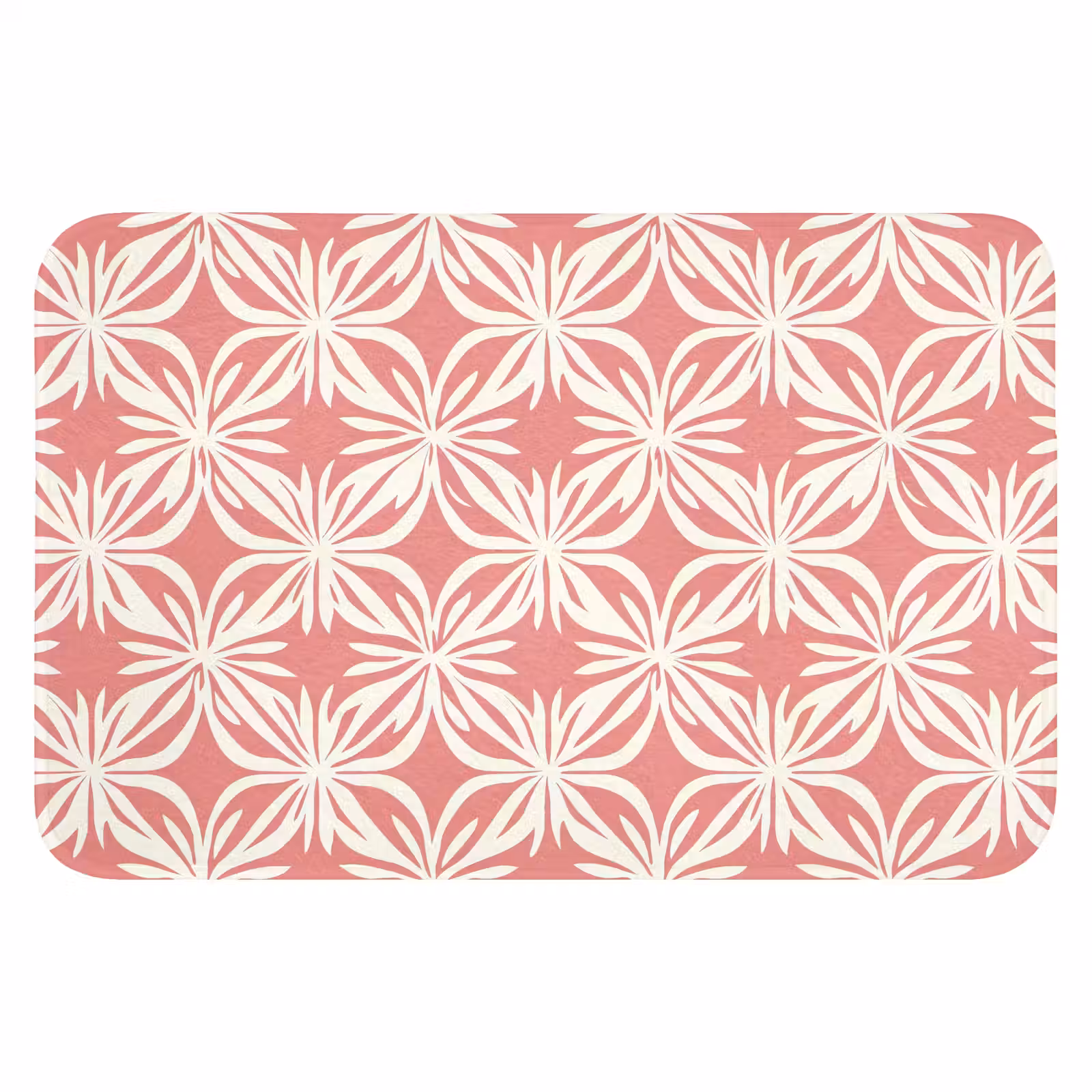 WC Mat - Roze - Bloemenmotief - Wit - Modern — 1