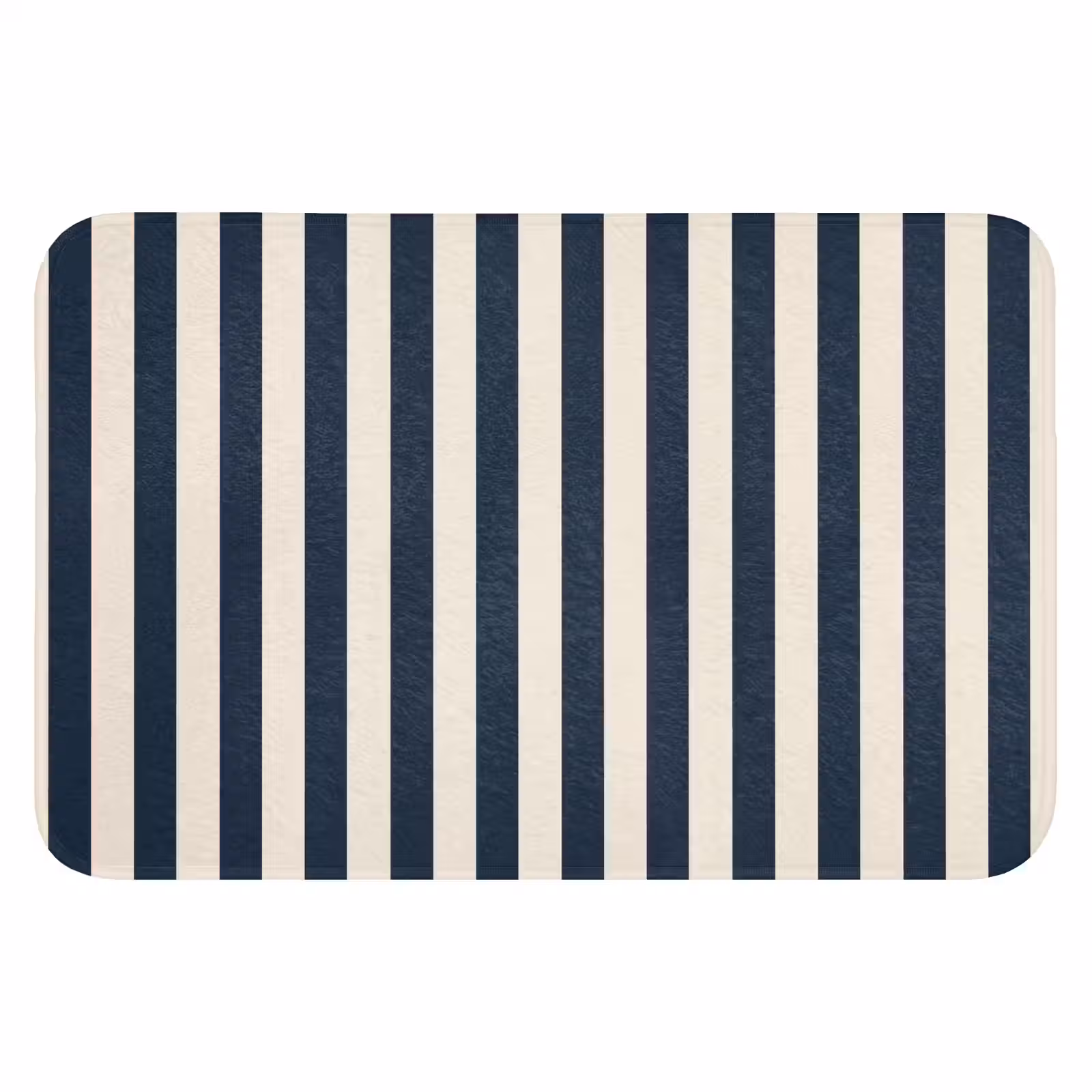 WC Mat - Verticale strepen - Blauw - Crème — 1
