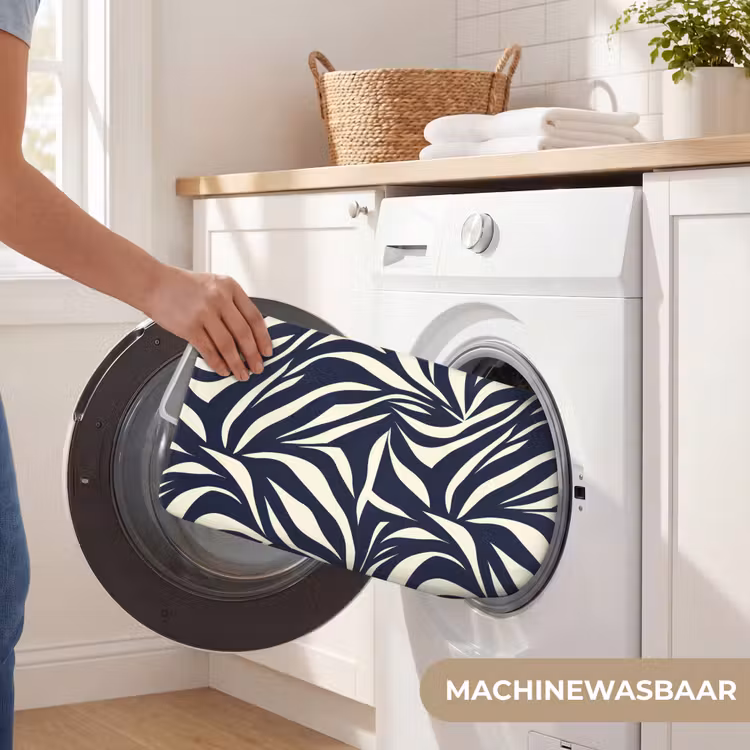 WC Mat - Bladvormen - Blauw - Patroon - Wit — 5