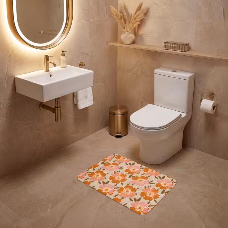 WC Mat - Bloemen - Motief - Retro — 4