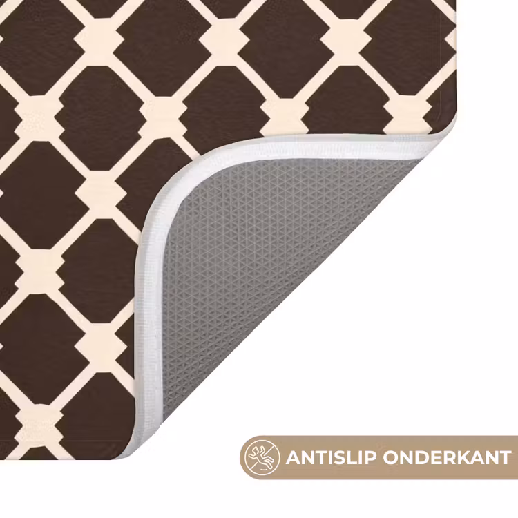WC Mat - Bruin - Ruitpatroon - Geometrisch — 3