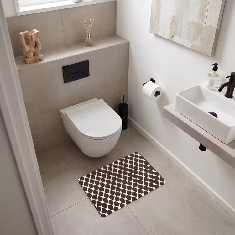 WC Mat - Bruin - Ruitpatroon - Geometrisch — 6