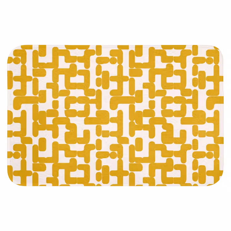 WC Mat - Geel - Beige - Patroon — 1
