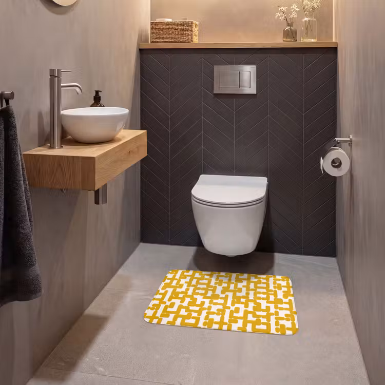 WC Mat - Geel - Beige - Patroon — 2