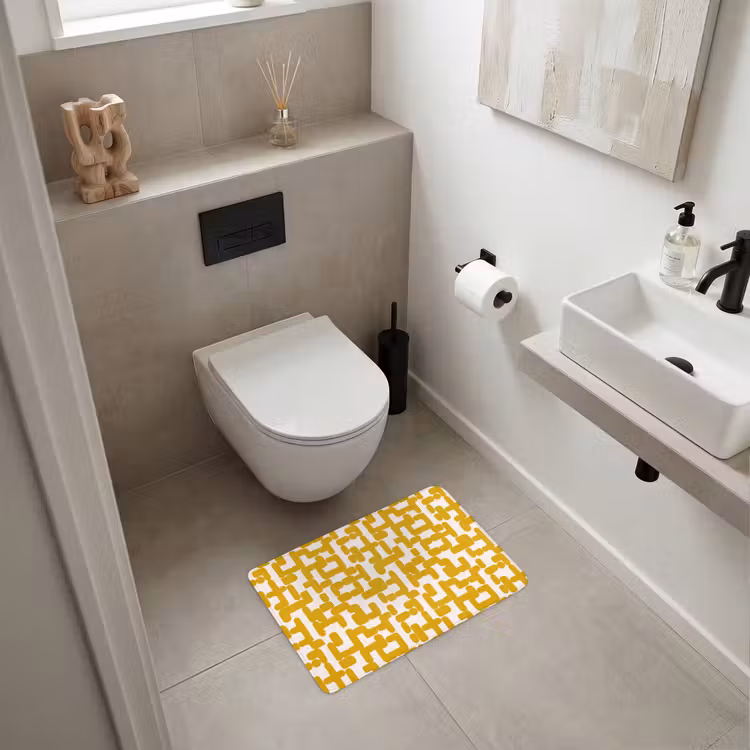 WC Mat - Geel - Beige - Patroon — 6