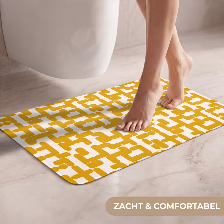 WC Mat - Geel - Beige - Patroon — 7