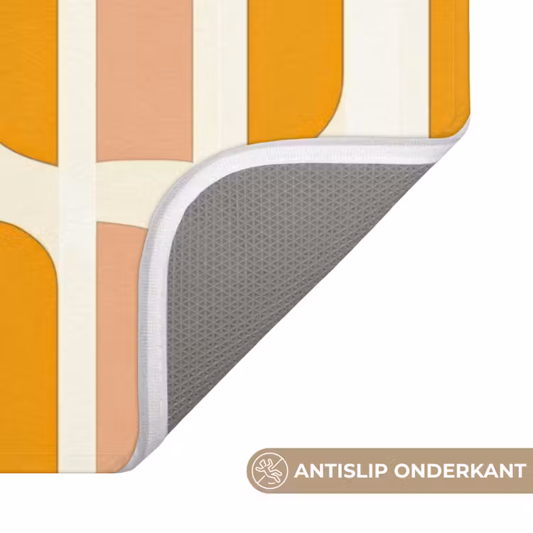WC Mat - Geometrisch - Patroon - Geel - Roze — 3