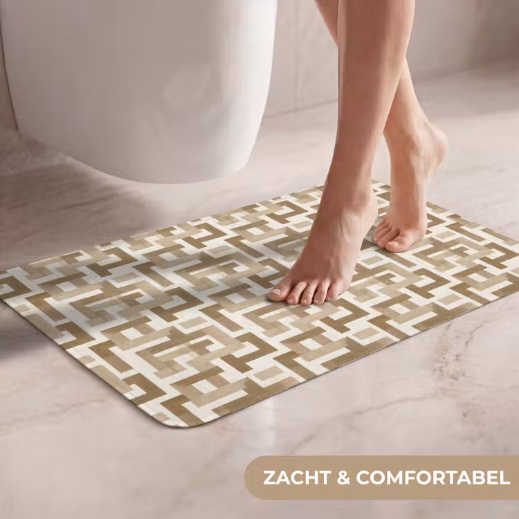 WC Mat - Geometrisch - Retro - Bruin — 7