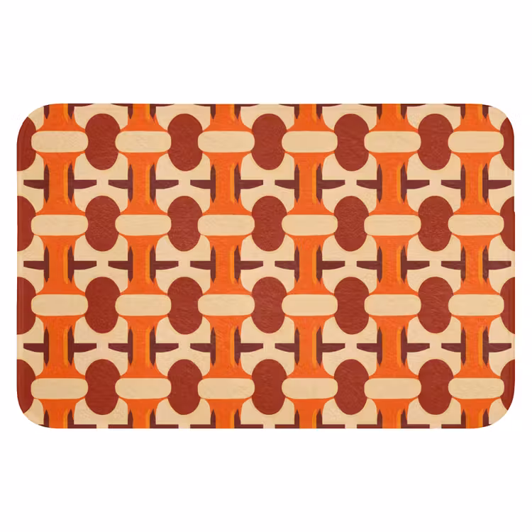 WC Mat - Geometrisch - Retro - Oranje — 1