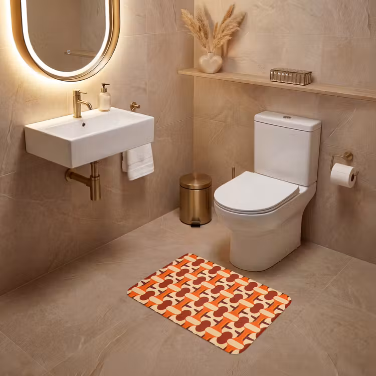 WC Mat - Geometrisch - Retro - Oranje — 4