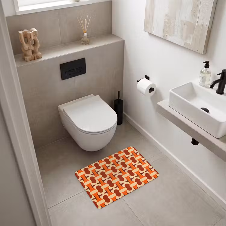 WC Mat - Geometrisch - Retro - Oranje — 6