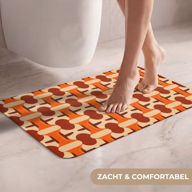 WC Mat - Geometrisch - Retro - Oranje — 7